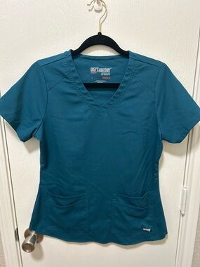 Greys Anatomy Emma Scrub Top Color Bahama Teal Size Small